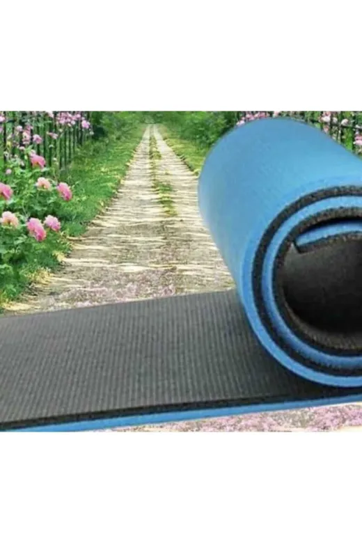 DOĞA KAMP 215454 Pilates Matı Spor Matı Çift Taraflı Kalın Mat Kamp Minderi Pembe Mavi Sarı