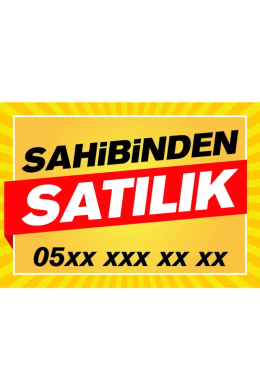 DOGA ONLINE DO-SSA-100150-1 Sahibinden Satılık Afiş - Vinil Pankart - 100X150 Cm