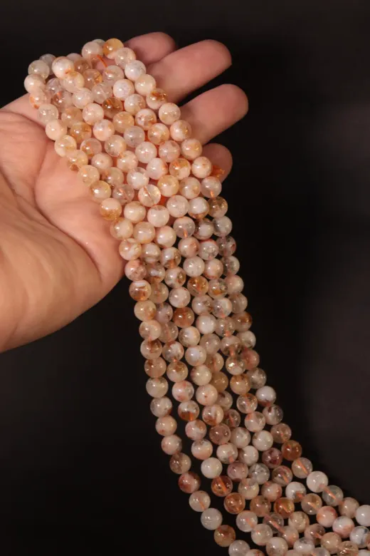DOĞAL TAŞ CENNETİ 123ANKACEN012 Sertifikalı Sitrin Doğal Taş 8Mm Dize