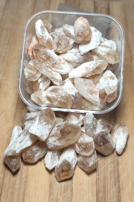 DOĞAL TAŞ CENNETİ 123ANKACEN136 Sitrin Taşı Cüzdan Boy ( Para, Bereket, Kasa Taşı, Bolluk, Zayıflama ) Işlenmemiş Ham Parça 1 Adet