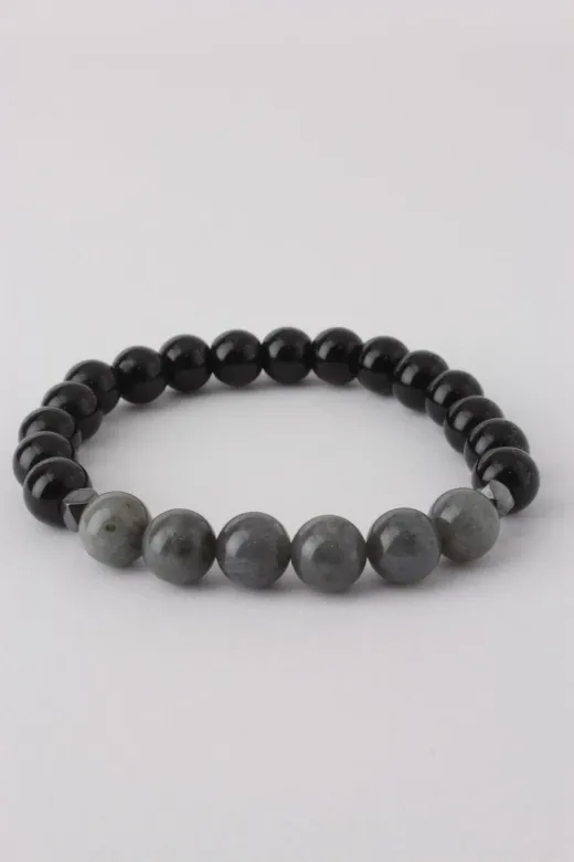 DOĞAL TAŞ CENNETİ 123ANKACEN1535 Labradorit-Gold Obsidyen Doğal Taş Bileklik