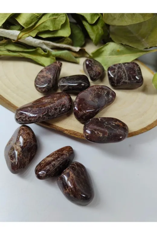 DOĞAL TAŞ CENNETİ 123ANKACEN159 Garnet (Granat) Doğal Taş Tımbıl (Sertifikalı) (1 Adet)