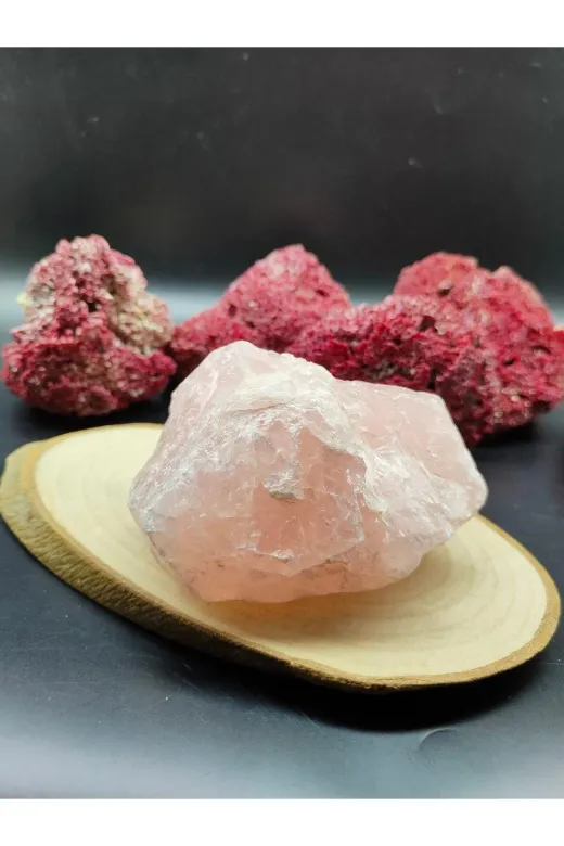 DOĞAL TAŞ CENNETİ 123ANKACEN247 Pembe Kuvars Ham Doğal Taş Kaya (Sertifikalı)