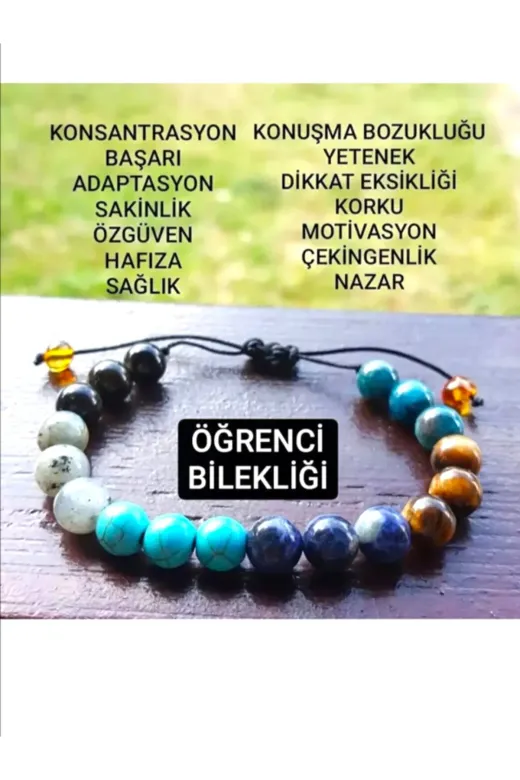 DOĞAL TAŞ CENNETİ BAŞARIBLK Doğaltaş Öğrenci Başarı Bilekliği(Sertifikali)