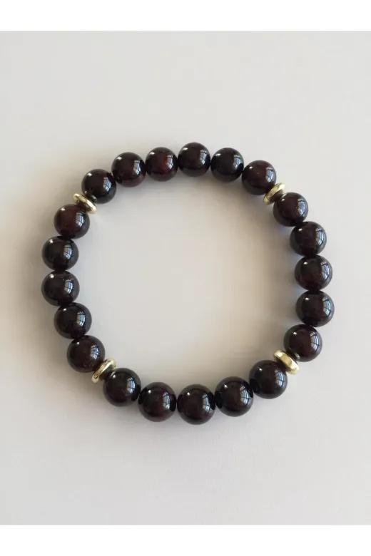 DOĞAL TAŞ CENNETİ BLKX3 Doğal Taş Lal(Granat) Bileklik