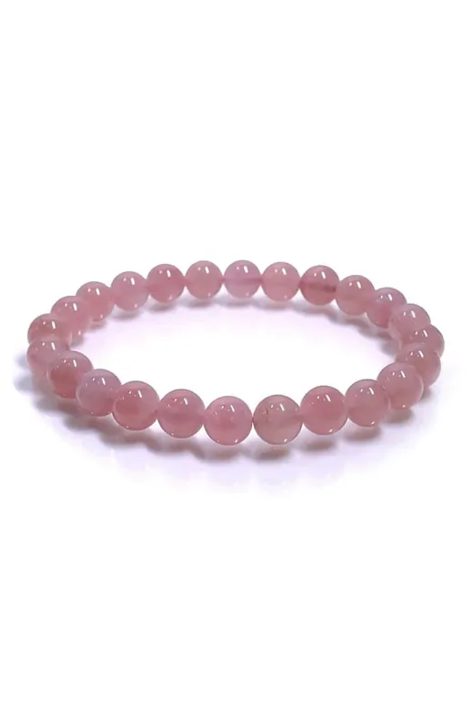 DOĞAL TAŞ CENNETİ DOĞAL12 Pembe Kuvars 8Mm Bileklik