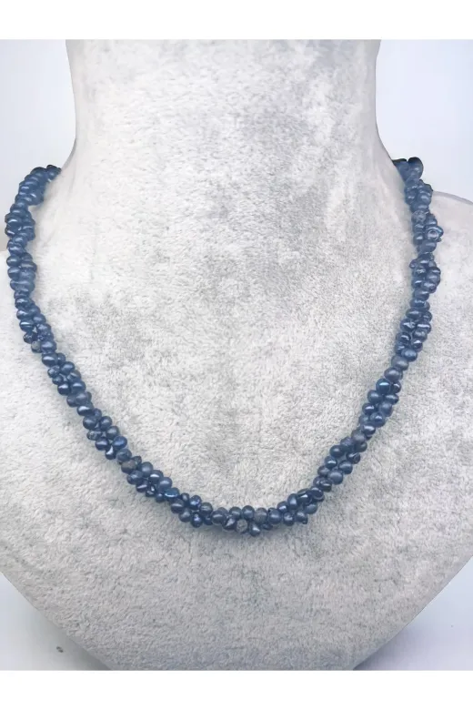 DOĞAL TAŞ CENNETİ incialbetros10 Siyah İnci Burma  Kolye (Black Pearl)(Sertifikali)