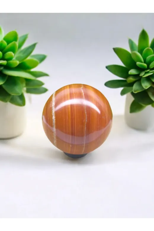 DOĞAL TAŞ CENNETİ JASPİSKÜRE Kirmizi Jasper Doğal Taş Küre (50 Mm)(165-175 Gram Arasinda)(Sertifikali