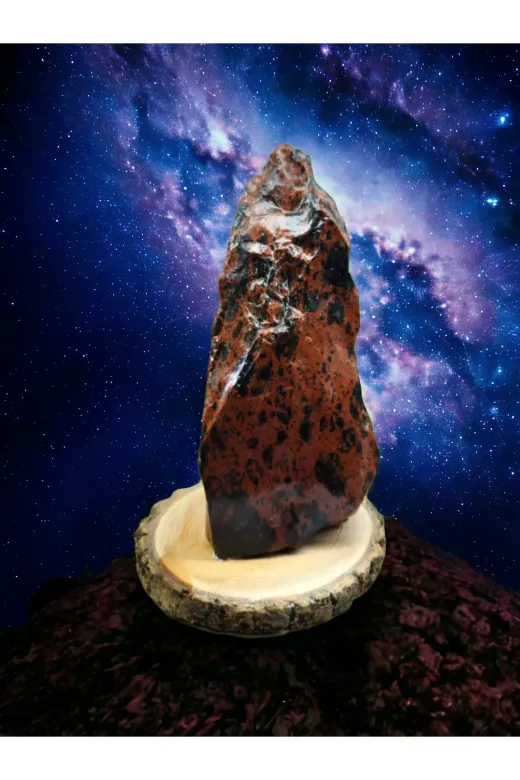 DOĞAL TAŞ CENNETİ KAHVEOBSİDYEN Kahve Obsidyen Dikit Jeot (652 Gram)(15 Cm)