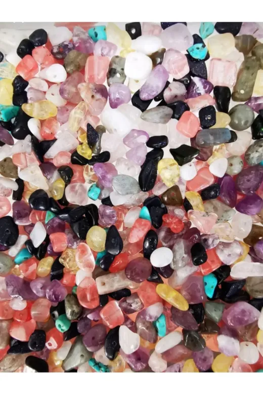 DOĞAL TAŞ CENNETİ KIRIKTAŞ050 Doğaltaş Kırıktaş Mix Doğal Taş Delikli (50 Gram)