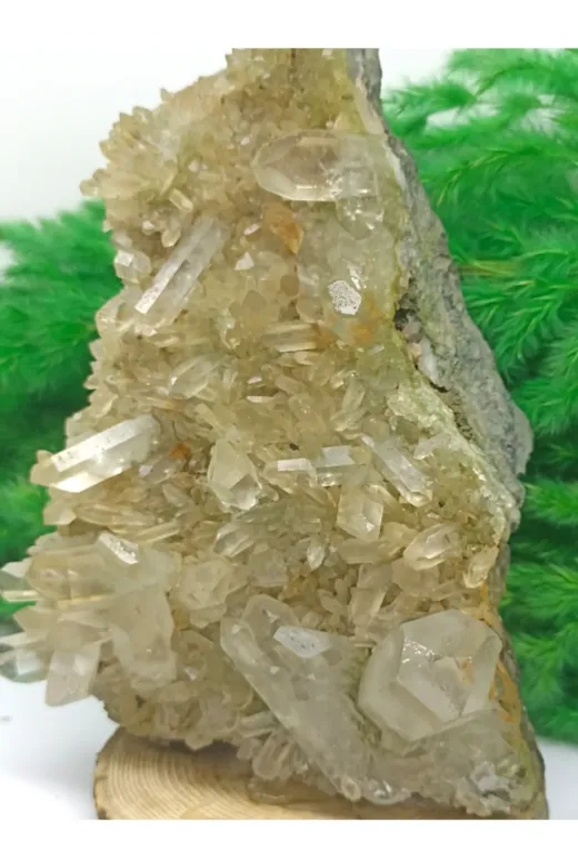 DOĞAL TAŞ CENNETİ KUVARS02 Kristal Kuvars Jeot  (Sertifikali)(810 Gram)
