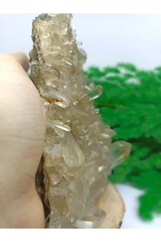 DOĞAL TAŞ CENNETİ KUVARS02 Kristal Kuvars Jeot  (Sertifikali)(810 Gram)