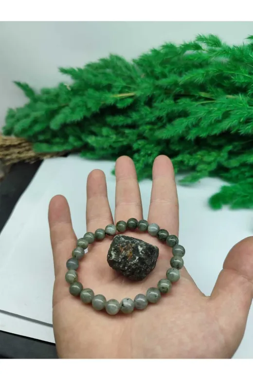 DOĞAL TAŞ CENNETİ LABRADORİT4423 Labradorit Taşi Doğal Taş Bileklik Ham Labradorit Hediyeli