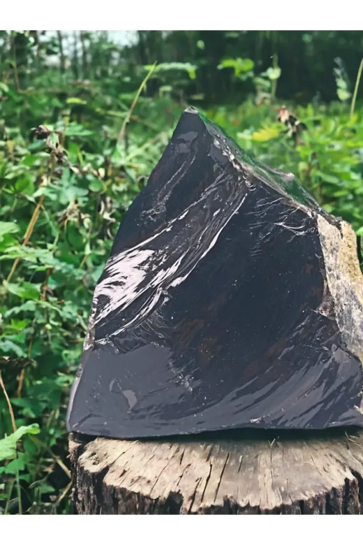DOĞAL TAŞ CENNETİ OBSİDYEN656 Obsidyen Saf Doğal Kayaç (Sertifikali)