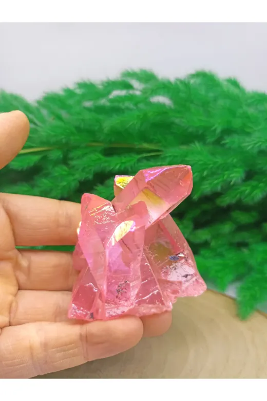 DOĞAL TAŞ CENNETİ RAİNBOW3 Rainbow Pink Quartsz (142 Gram)