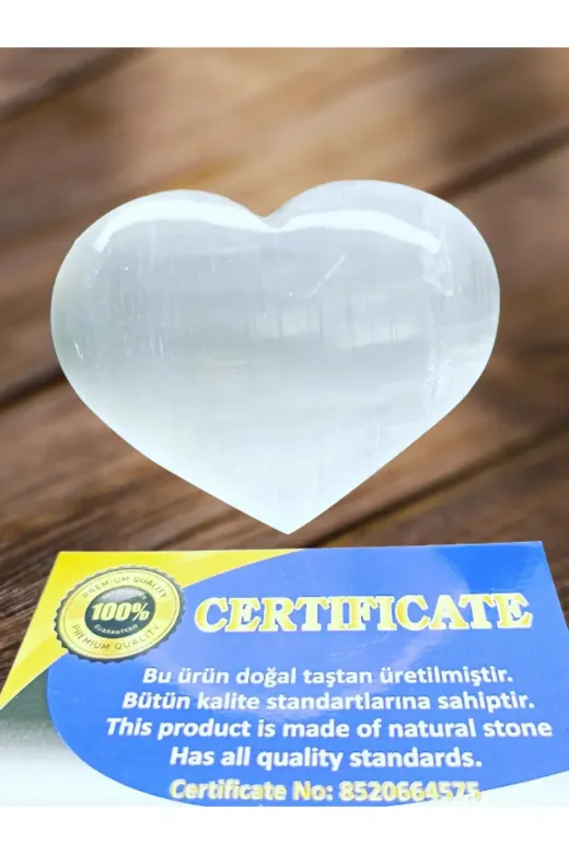 DOĞAL TAŞ CENNETİ SELENİTKALP Selenit Kalp Doğaltaş (Sertifikalı)Orjinal Ürün