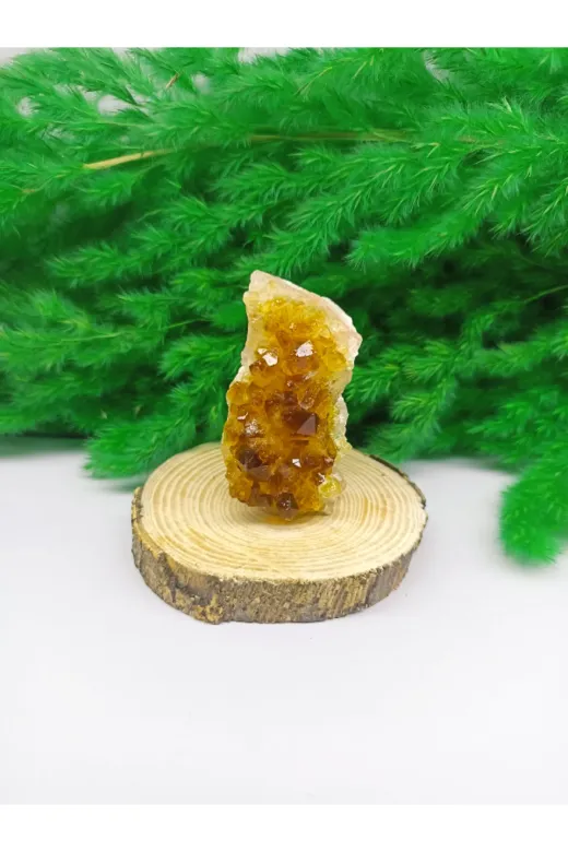 DOĞAL TAŞ CENNETİ SİTRİN05 Sitrin Doğal Taş Standli (Sertifikali)(140 Gram)
