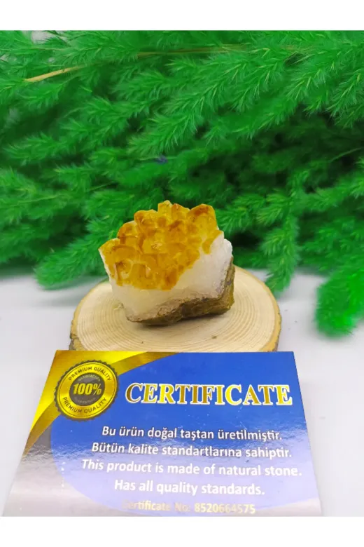 DOĞAL TAŞ CENNETİ SİTRİN12 Sitrin Doğal Taş Standli (Sertifikali)(165 Gram)