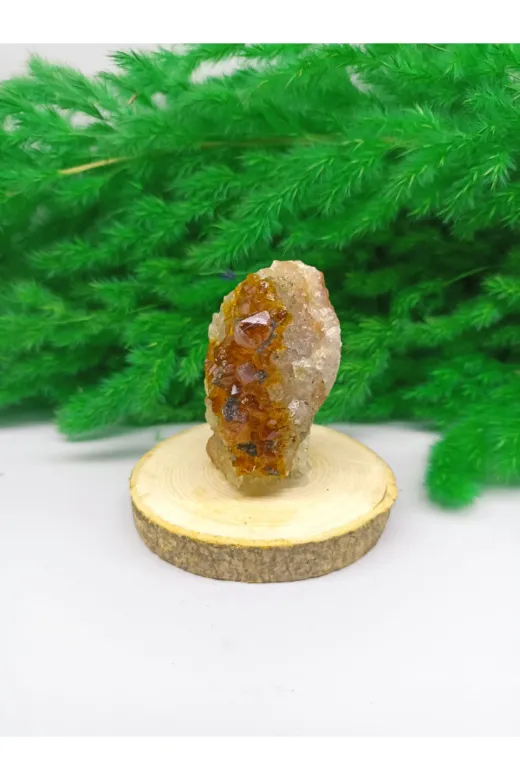 DOĞAL TAŞ CENNETİ SİTRİN14 Sitrin Doğal Taş Standli (Sertifikali)(150 Gram)