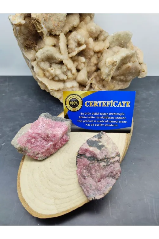 DOĞAL TAŞ DELİSİ BRDNT-HAM Büyük Rodonit Ham Doğal Taş Kaya (Sertifikalı)