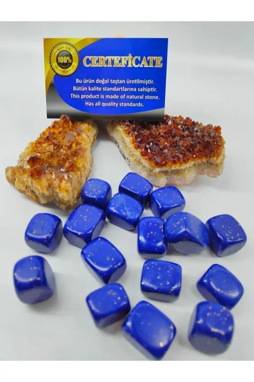 DOĞAL TAŞ DELİSİ LL Lapis Lazuli Doğal Taş Tımbıl (Sertifikalı ) (1 Adet)