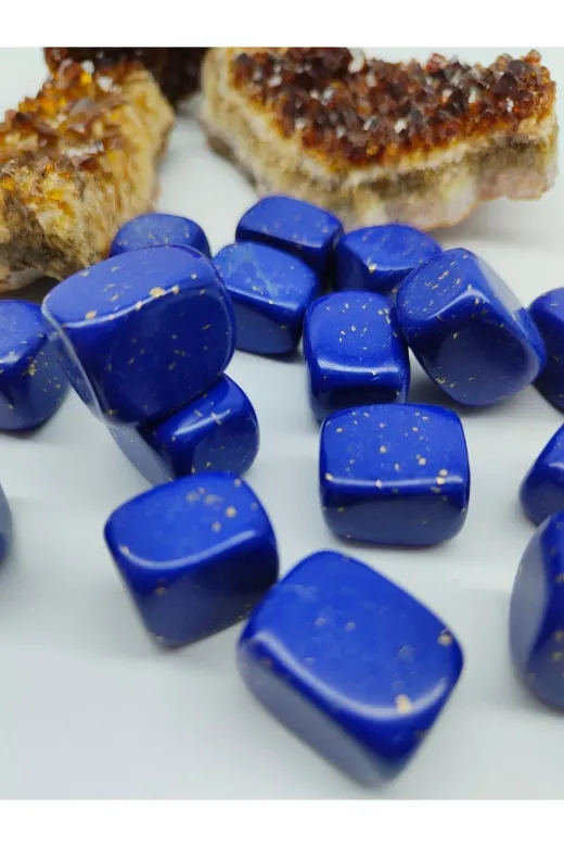 DOĞAL TAŞ DELİSİ LL Lapis Lazuli Doğal Taş Tımbıl (Sertifikalı ) (1 Adet)