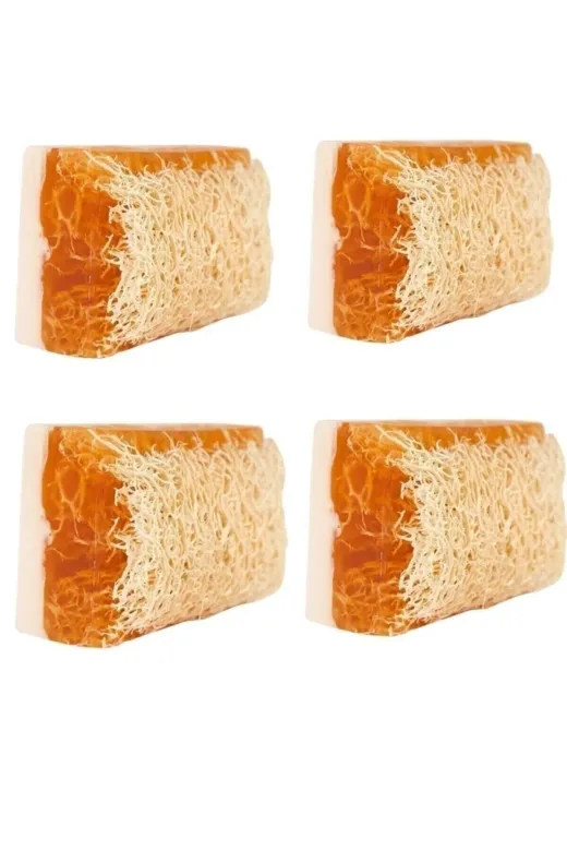 Doğal TYC00568475248 El Yapımı Kabak Lifli Eşek Sütü Ballı Sabun 4 Adet Ekonomik Set 140 Gr.