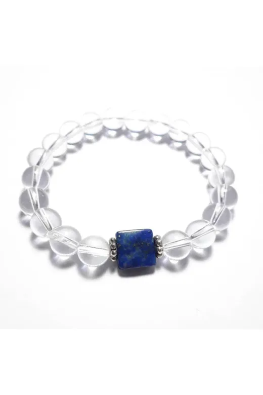 Doğaltaş INCITAKITASARIM40 Kristal Kuvars Ve Lapis Lazuli Bileklik