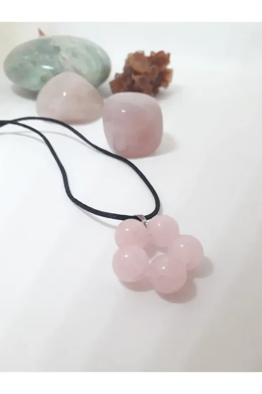 Doğaltaş INCITAKITASARIMkolyeucupembe Pembe Kuvars Kolye Ucu