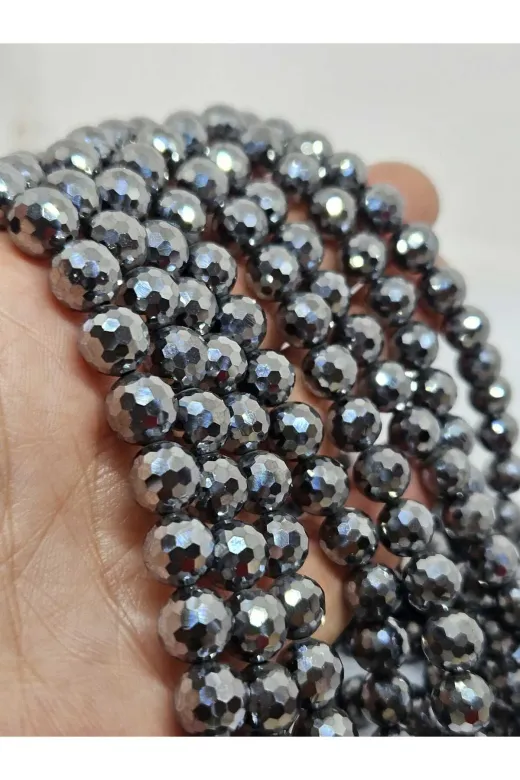 doğaltaşboncukişleri 12548222 Teraherz 8Mm  Dizi A Kalite Faset Kesim