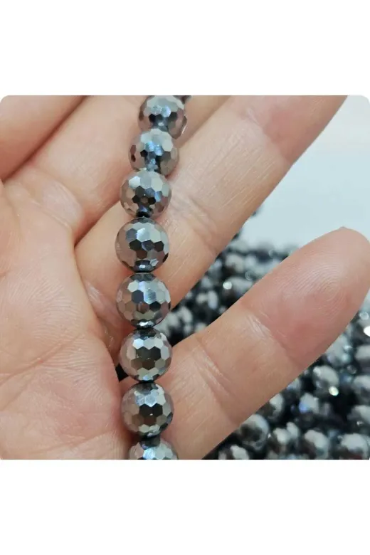 doğaltaşboncukişleri 12548222 Teraherz 8Mm  Dizi A Kalite Faset Kesim