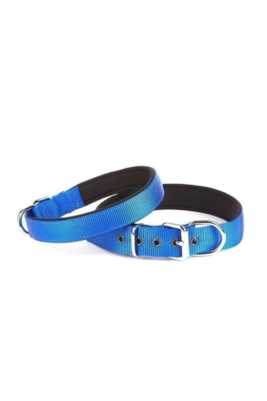 Doggie TYBTYBDSBT2510MROYALBLUE2503080170411111 Comfort Dokuma Köpek Boyun Tasması Medium Mavi 2.5X37-45 Cm