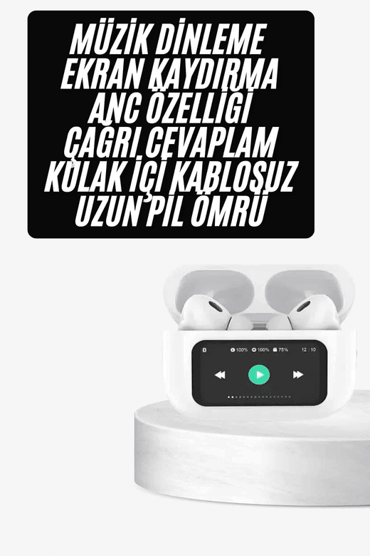 Dokunmatik Ekranlı Anc/enc Yeni Nesil Pro Bluetooth Kulaklık Dokunmatik Ekran