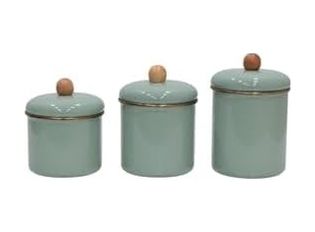 Domasnij Standart 131575953 Soft Green Emaye Baharatlık Seti 3Lü