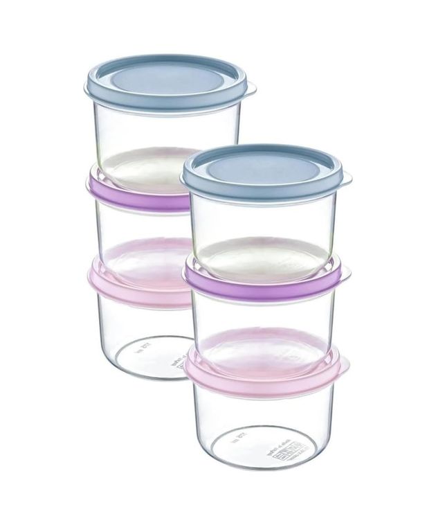 Domasnij Standart 131577448 6 Adet Renkli Kapaklı Mini Saklama Kabı, 175 Ml, Bulaşık Makinesinde Yıkanabilir