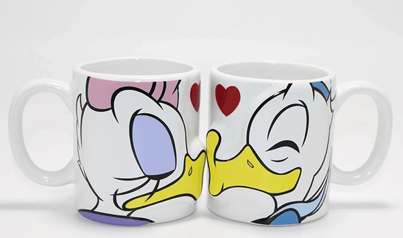Donald Ve Daisy Duck 2'li Öpüşen Çift Kupa Bardak Seti Alk4539