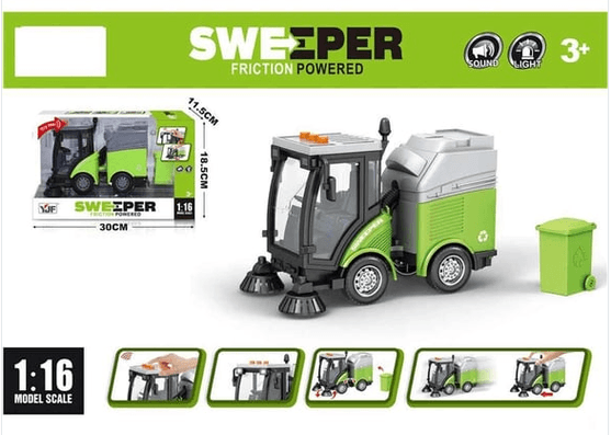 DqorKpuUgM 1:16 Sweeper Sesli Ve Işıklı Temizlik Aracı