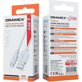 Dramex D30TKE 3.0A Type-C Şarj Ve Data Kablosu (Ekonomik Mini Kutu)