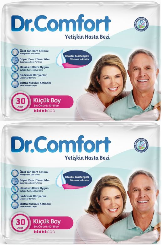 Dr.Comfort Yetişkin Bezi Bel Bantlı Tekstil Yüzeyli  M - Orta - Medium 60 Adet 2Pk x 30
