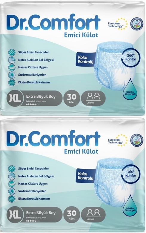 Dr.Comfort Yetişkin Bezi Emici Külot Ekstra Büyük XL 60 Adet 2Pk x 30