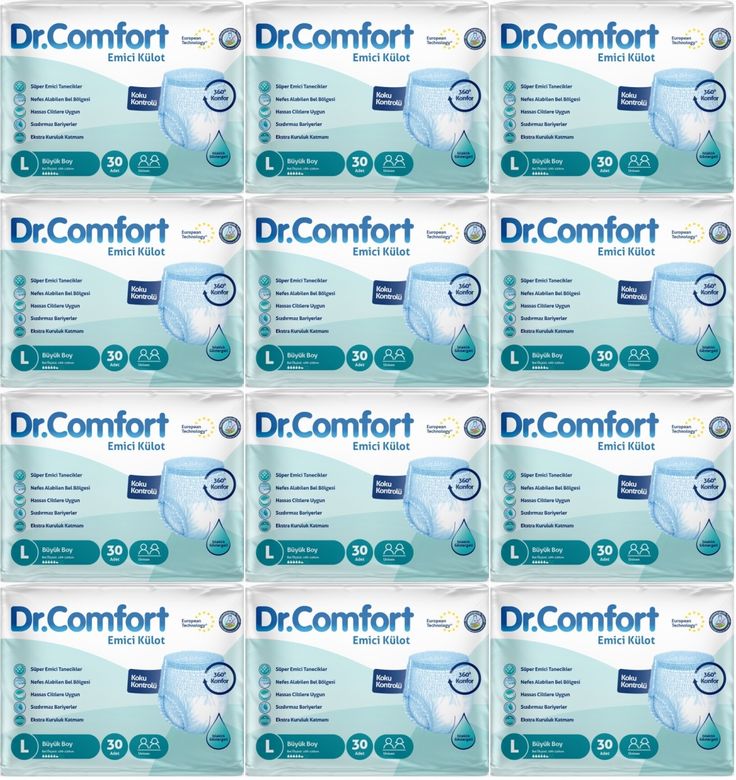 Dr.Comfort Yetişkin Bezi Emici Külot L-Büyük 360 Adet 12Pk x 30