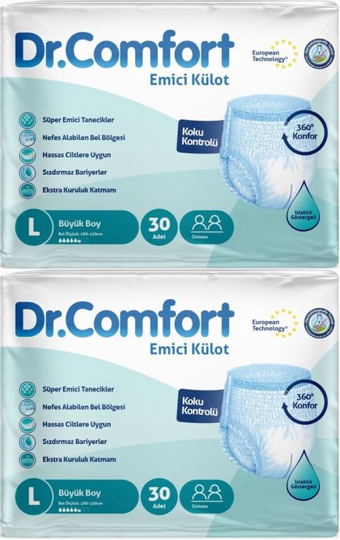 Dr.Comfort Yetişkin Bezi Emici Külot L-Büyük 60 Adet 2Pk x 30