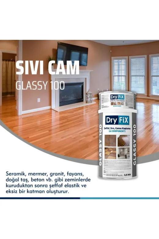 Dryfix 03301 Glassy100 Şeffaf Sıvı Camsı Kaplama 4 Kg