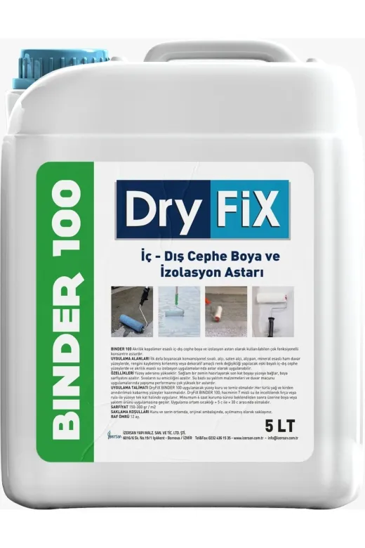 Dryfix dryfixbinder1005lt Binder 100 Boya Ve Izolasyon Astarı 5 Lt 1/7 Konsantre