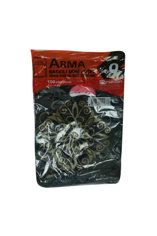 Dua Giyim JBTF-334245 Arma Baskılı Mini Poşet Eczane Mağaza Dükkan Poşeti Desen Renk 32X20 100 Adet No:0