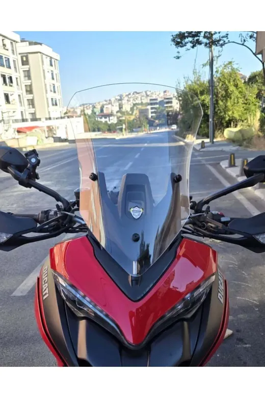 Ducati Multistrada V2 Ön Cam 2022-2026 Model 60cm Şeffaf Renkli 4mm