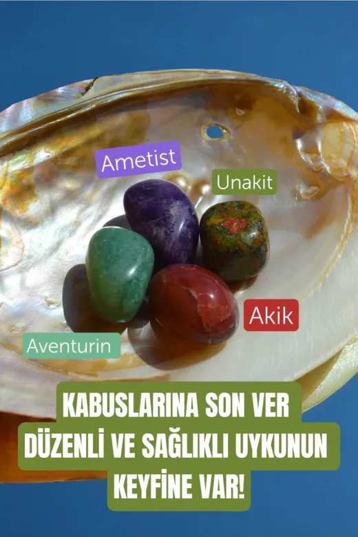 Düşler DSNTSN00085 Kabus Ve Uyku Sorunu Doğal Taş Tumble Seti (Ametist, Unakit, Akik, Aventurin)