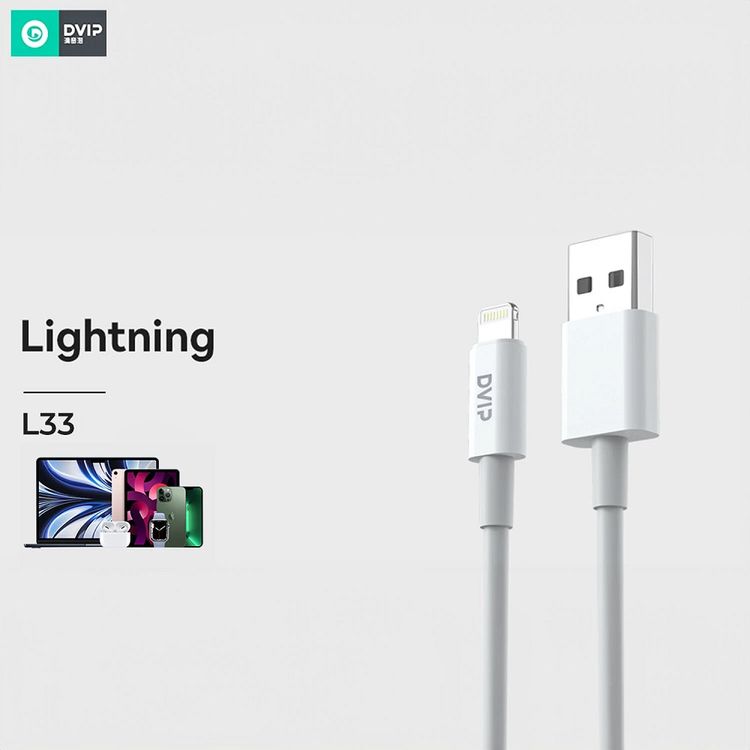 Dvip L33 6A 120W Usba To Lightning Data Ve Hızlı Şarj Kablosu 1M Beyaz