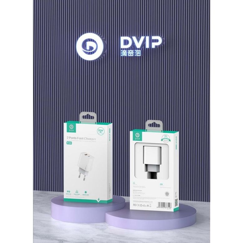 Dvip N30 20W Type-C Pd + Usba Quick Charger Çift Çıkışlı Şarj Aleti Başlığı