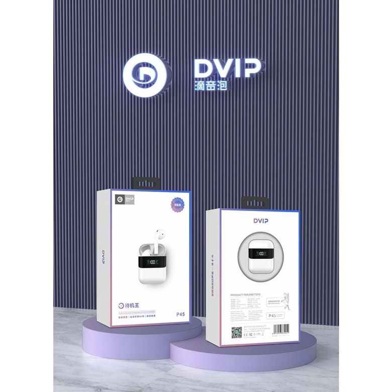 Dvip P45 Tws 5.3 Dijital Ekranlı Bluetooth Kulaklık Beyaz